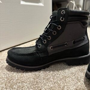 Timberland Black and Gray High-Top Boots